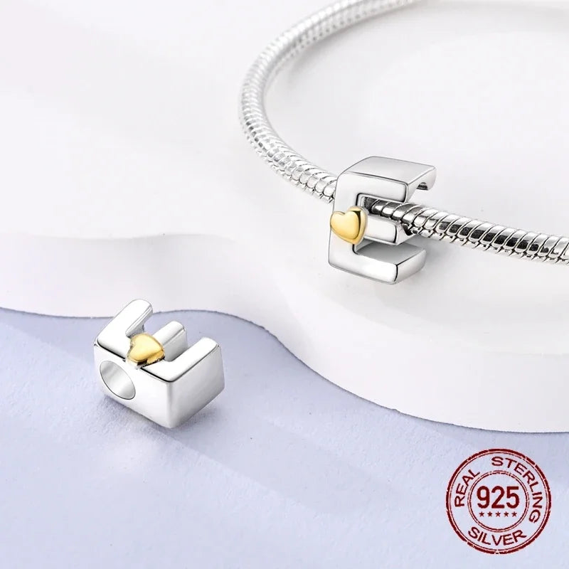 925 Silver Letter A-Z Alphabet Charm