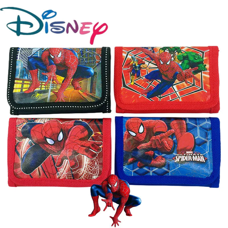 Random one Disney Avengers Spiderman kids Wallet Avengers Mickey Anime Figure Wallet Card Bag Coin Purse Children Boys Gift Toy