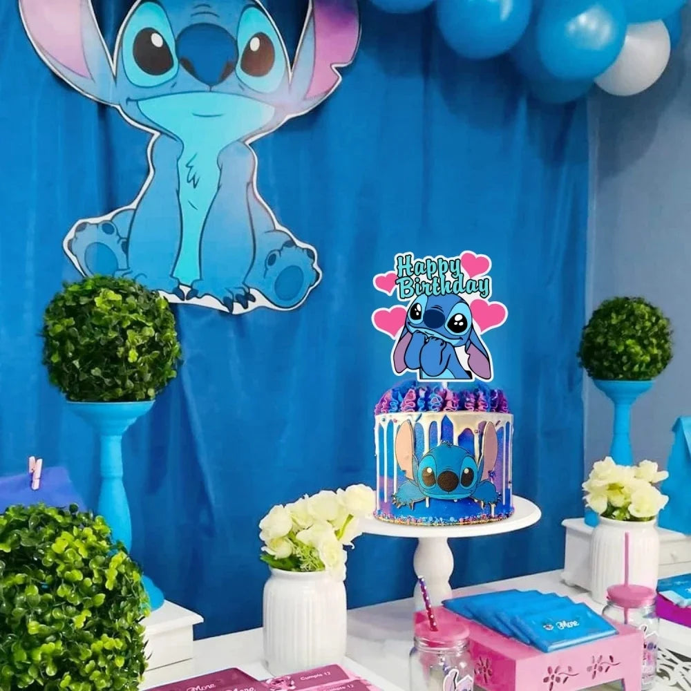 Lilo and Stitch Cake Toppers Children's Happy Birthday Party Cake Decorations for Kid Birthday Baby Shower Stitch Party Supplies