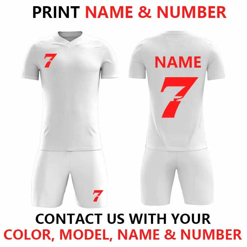 Kids Football Jersey Personalized Custom Boy Soccer Jersey Set Polyester Soccer Uniform Breathable Football Uniform For Children