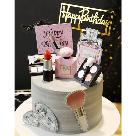 Makeup Cake Decorations Spa Birthday Cake Topper Spa Party Supplies Salon Birthday Decoration