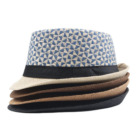 Men's Fedoras Summer Straw Hats Straw Paper Woven Top Hats Outdoor Sun hats Selling Curly Jazz Hats Panama Cap