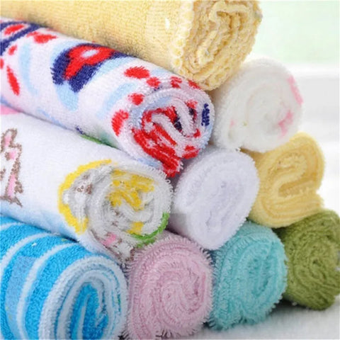 8 Pcs/Set Baby Colorful Towel Newborn Face Towel Wash Cloth Bathing Feeding Wipe Baby Handkerchief Toalla Baby Soft Towels