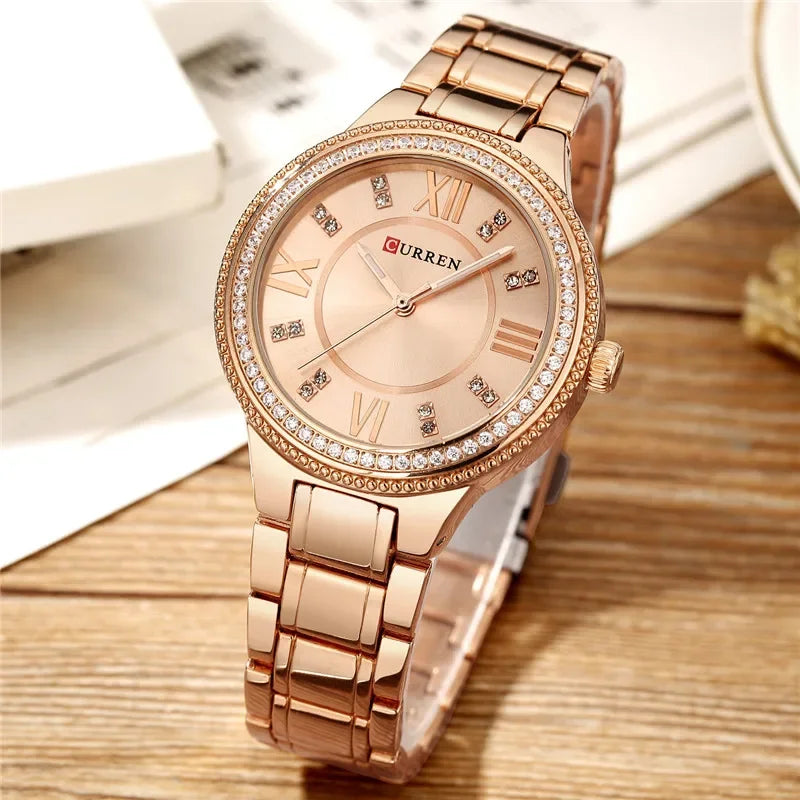 CURREN Fashion Women Watches Top Brand Luxury Ladies Girl Wrist Watch Stainless Steel Bracelet Classic Casual Female Clock 9004