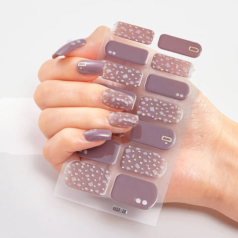 Color Nail Strips Patch Slider Nail Sticker Full Cover Decal Manicure Patch