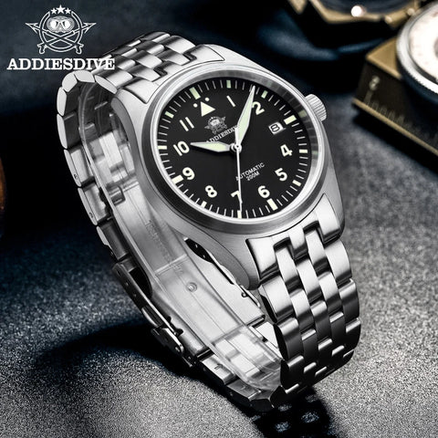 ADDIESDIVE Watches For Men Luxury Business Leisure Automatic Mechanical Men's Watch Fluorescent Waterproof NH35A 316L Stainless