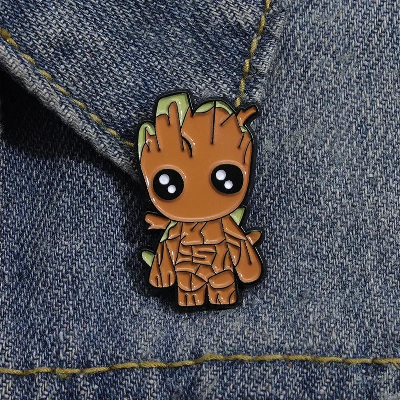 Disney Marvel Guardians of The Galaxy Enamel Pin Cute Groot Brooch Metal Lapel Badges for Fans Backpack Bag Accessories Gifts