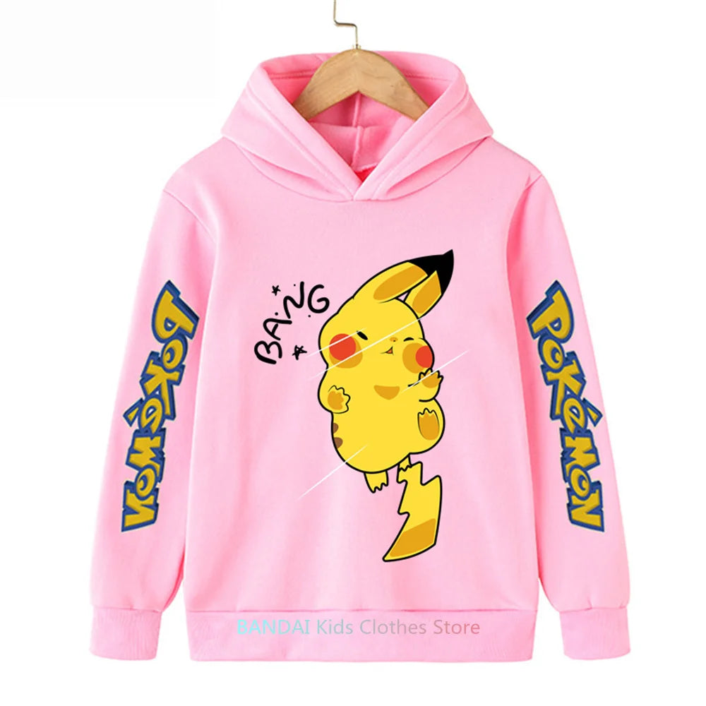 Pokemon Clothes Pikachu Children Autumn Hooded Sweater