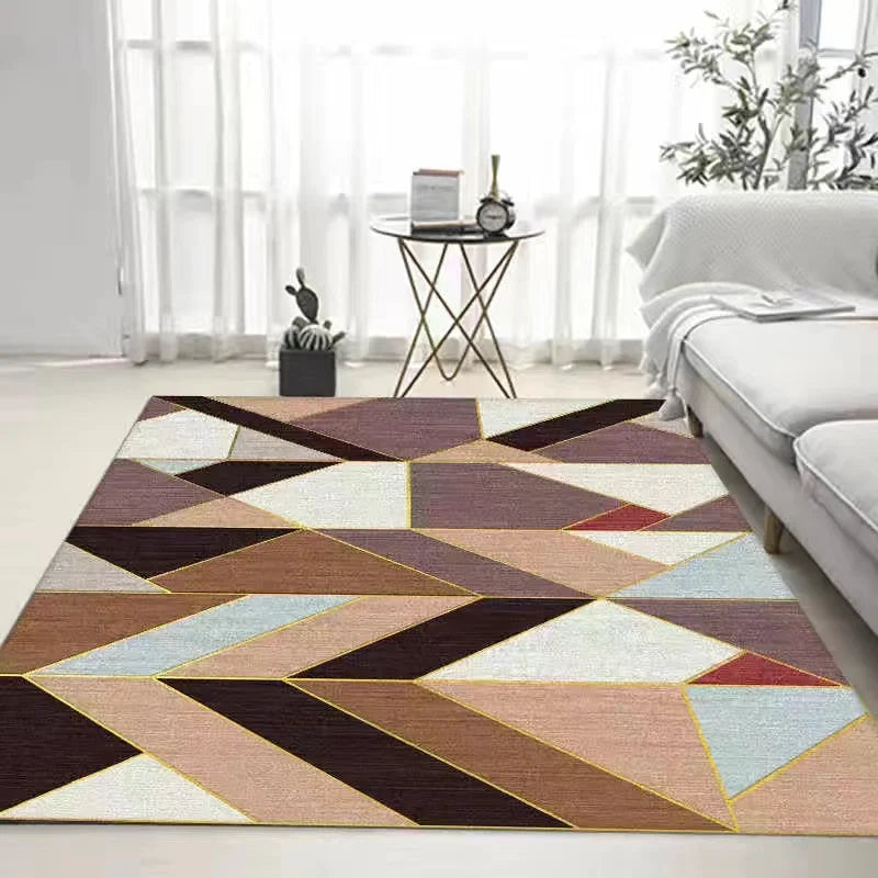 Coffee Table Carpet, Geometric Bedroom, Bedside Large Carpets