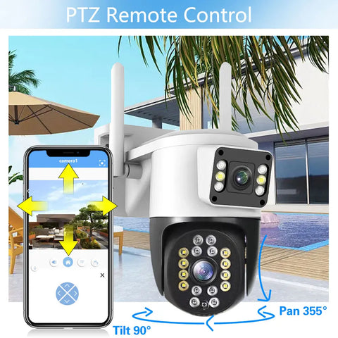 4K 8MP Yoosee PTZ WIFI Camera Dual Lens Dual Screen Audio AI Human Tracking Outdoor Security Surveillance IP Camera Wireless P2P