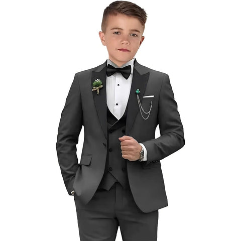 Kid's 3 Piece Suit Set Blazer Vest Pants Wedding Suits for Page Boy