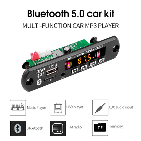 Bluetooth 5.0 MP3 Player Car FM Radio Module Audio Amplifiers