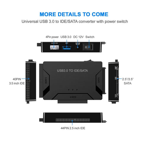 USB 3.0 to SATA IDE Hard Disk Adapter Converter Cable for 3.5 2.5 inch HDD/SSD CD DVD ROM CD-RW 3 in 1USB IDE SATA Adapter