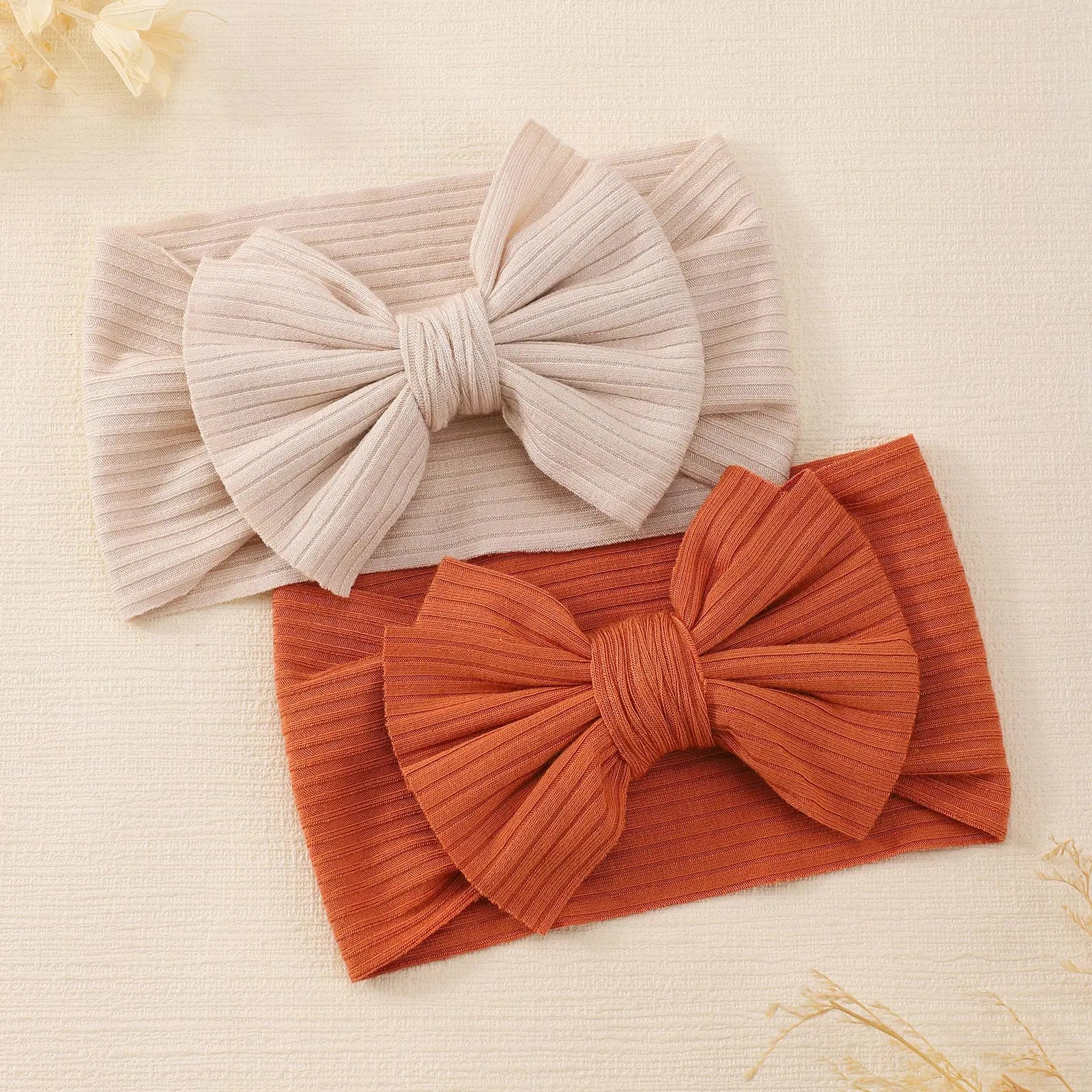 Fashion Soft Knit Headbands Bow Elastic Newborn Hairbands Baby Girl Children Turban Infant Kids Hair Accessories Gift Wholesale