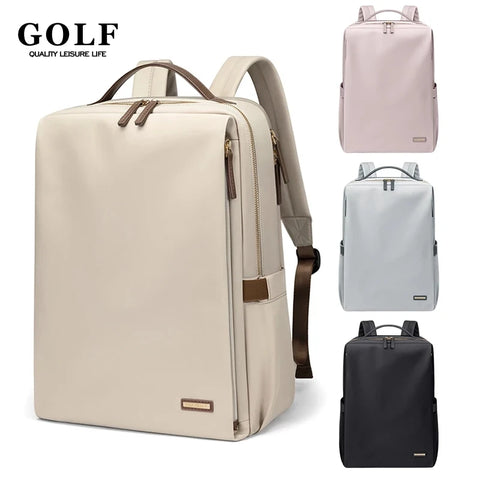 GOLF Women's Backpack Solid Color Nylon Laptop Bag 15.6 Inch Adult Female Backpack Travel Large Capacity Waterproof Fashion 2024