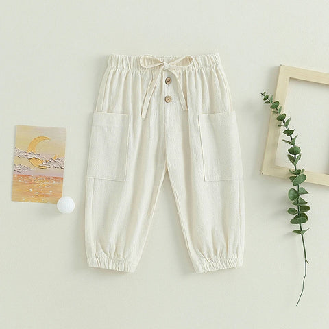 Cotton Linen Casual Baby Pants Toddler