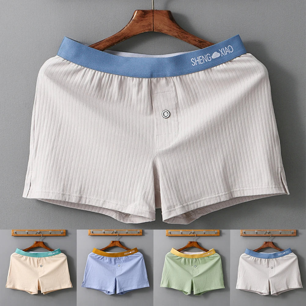 Men's Panties Cotton Solid Color Breathable Boxers Shorts Men Underwear Trunks Homewear Loose Boxer Shorts And Underpants