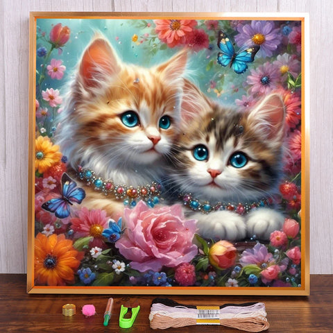 Animal Pet Cat Pre-Printed Cross-Stitch Embroidery Full Kit DMC Threads Painting Knitting Needlework Sewing Sales Magic Mulina