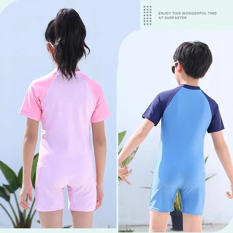 New Children's Swimwear Cute Cartoon Boys Girls One-Piece Swimming Costume Toddler Swimming Costume Boys One-Piece Swimming