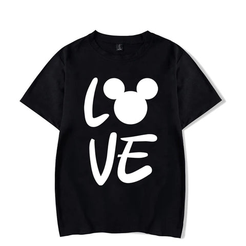 Couple Matching Outfits T-shirt LOVE Cute Cartoon Mouse Printing Unisex T-shirts Casual Short Sleeves Honeymoon Travel Tee Shirt