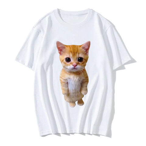 Funny El Gato Meme Sad Crying Cat Munchkin Kitty 3D Print Women Casual T-Shirt