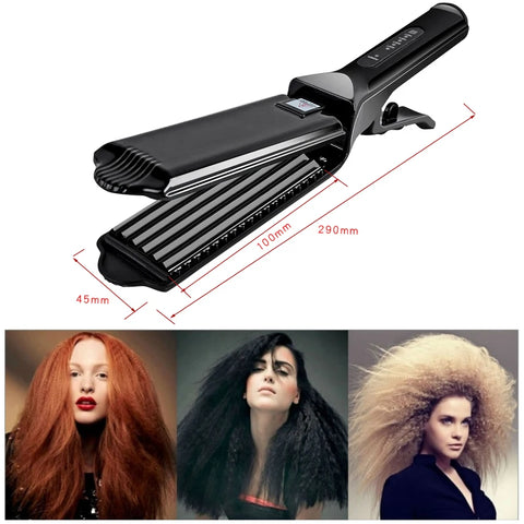 Professional Hair Curler Comb Curling Iron Wand Ceramic Corrugated Wave Corn Irons Wave Curler Iron Corrugation Plate Clip