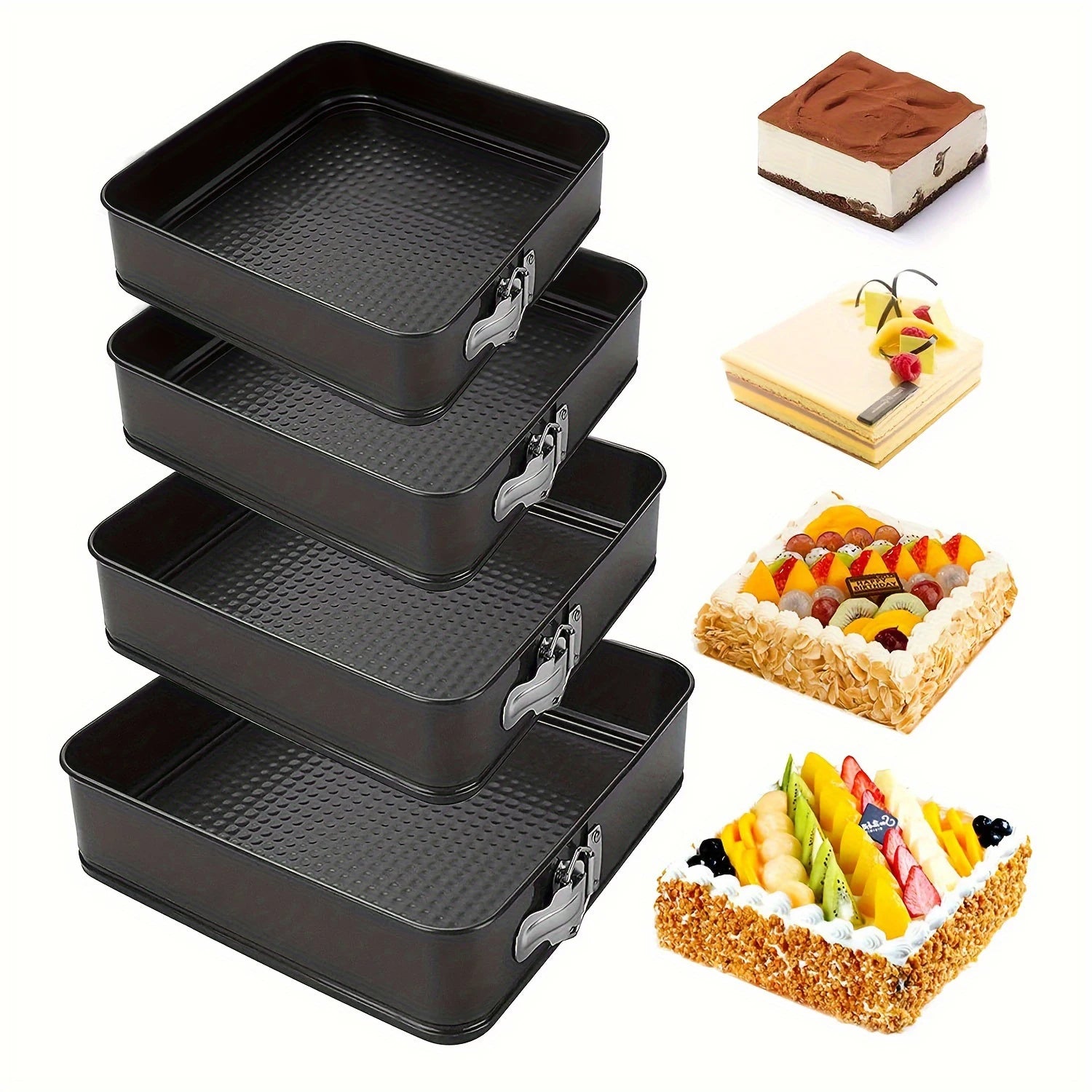 Non-Stick Metal Bake Mould square Cake Pan Bakeware Removable Bottom Carbon Steel Cakes Molds Kitchen Accessories