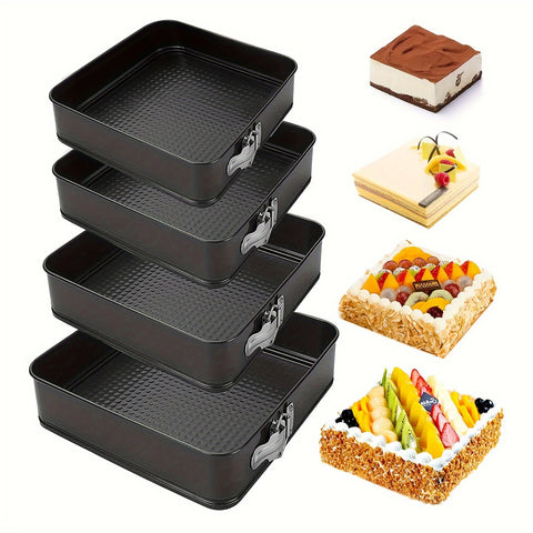 Non-Stick Metal Bake Mould square Cake Pan Bakeware Removable Bottom Carbon Steel Cakes Molds Kitchen Accessories