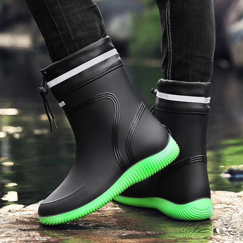 Men Outdoor Slip-on Fishing Shoes Chef Work Ankle Boots