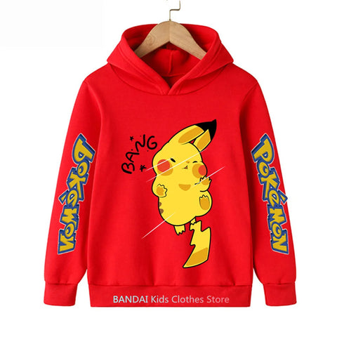 Pokemon Clothes Pikachu Children Autumn Hooded Sweater