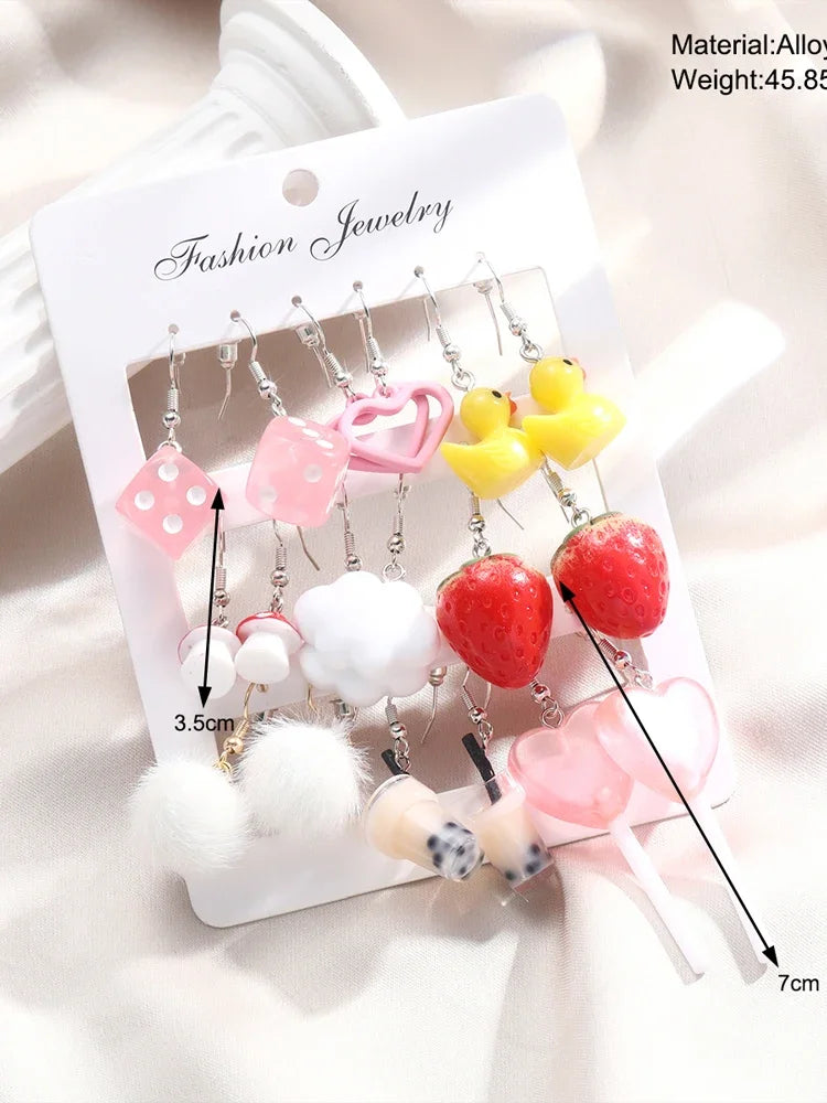 Cartoon Animal Earrings Set For Women