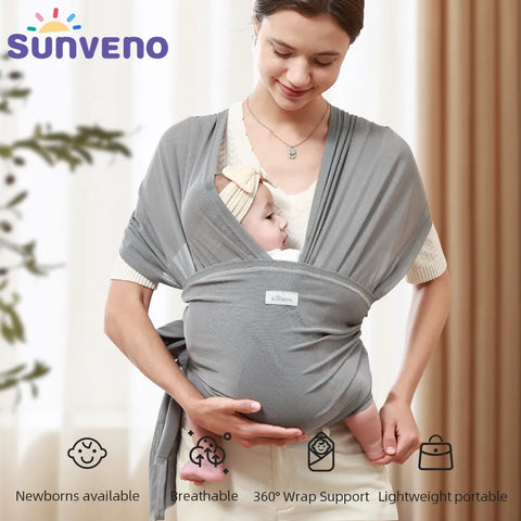 Sunveno Breathable Baby Wrap Carrier,Hands Free Baby Infant Carrier