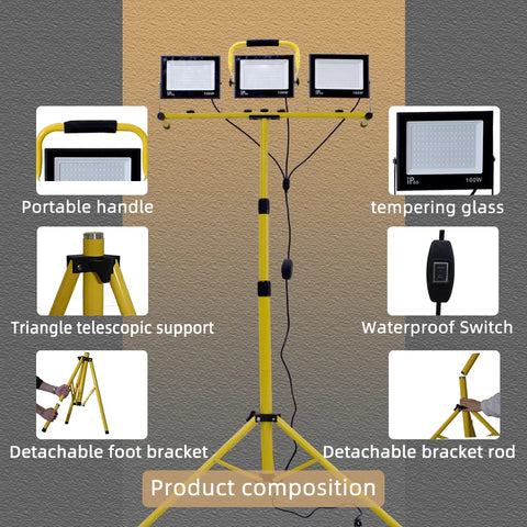 100W LED Portable Camping Floodlight Light