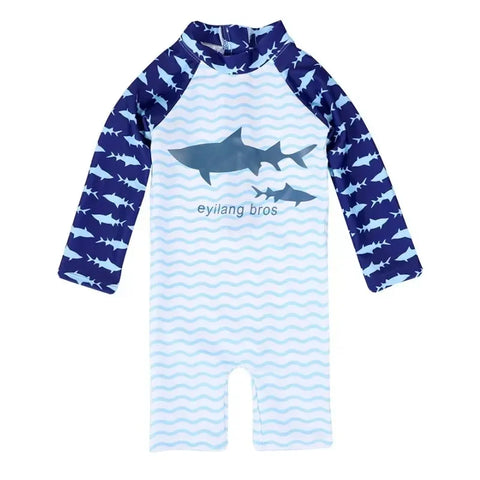 Baby Swimsuit One-Piece Bathing Suit Boy with Sun Cap UPF50 UV Protection Long Sleeve Dinosaur Children's Swimwear for Toddler