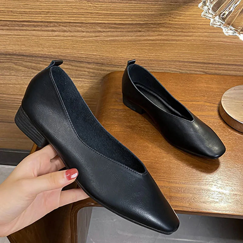 Cute Casual Flats Female Retro Shoes Low Heeled