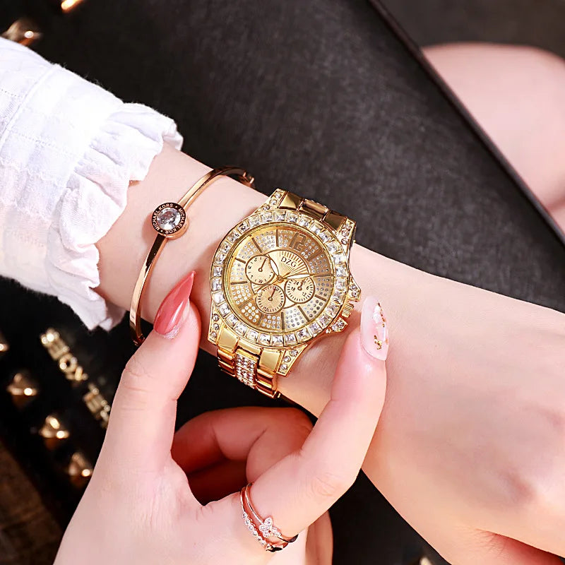 Fashion Women Watch with Diamond Watch Ladies Top Luxury Brand Ladies Casual Women's Bracelet Crystal Watches Relogio Feminino