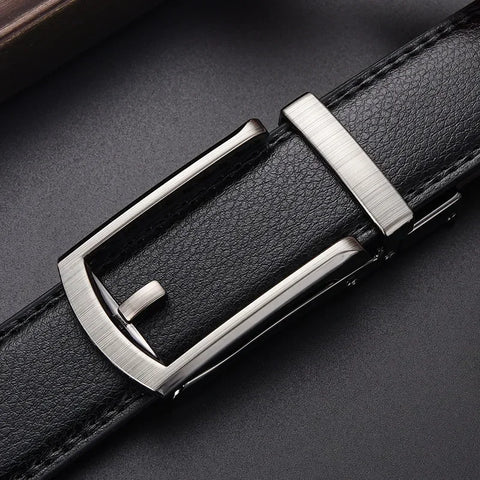 Men's Click Belt Business Luxury Designer Brand Genuine Leather Belts Jeans Automatic Adjustable Alloy Buckle Waist Straps Belts