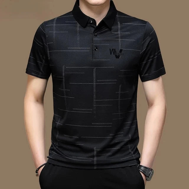 Men's Polo Shirt Business Casual Summer Short Sleeves