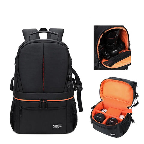 Camera Backpack Outdoor Travel Camera Bag Large Capacity Waterproof Backpack for Canon Nikon SONY and Lens Tripod Accessories