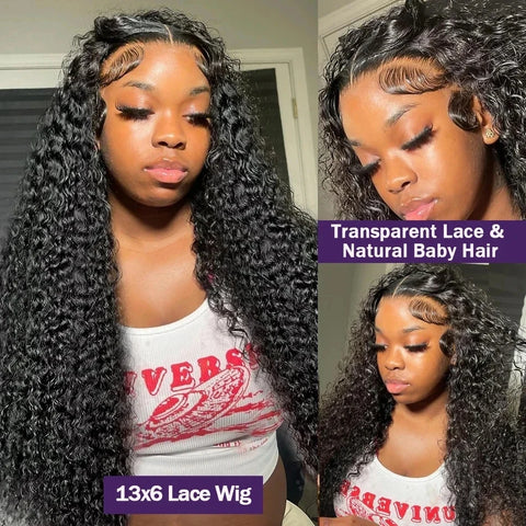 250 Density 13x6 Hd Lace Frontal Wig Curly Lace Frontal Human Hair Wig Water Deep Wave 13x4 Human Hair Wigs For Women On Sale