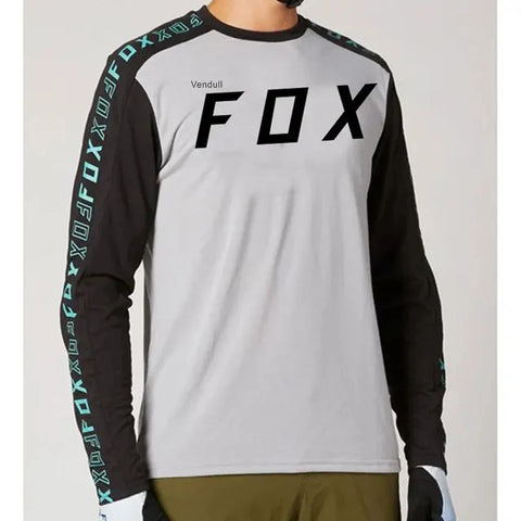 2024Vendull Fox MTB Road Jerseys Motocross Shirt Men Breathable Mountain Bike Mtb Long Sleeve Racing Quick-drying Cycling Jersey