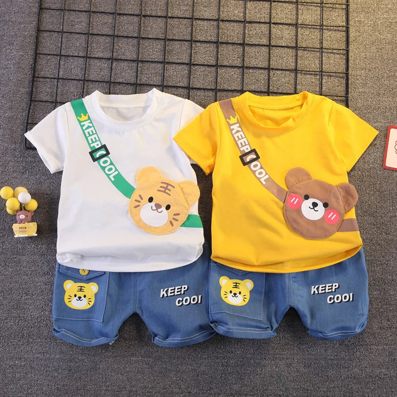 New Summer Baby Clothes Sets Boys Short Sleeve T-Shirt Shorts 2Pcs Children Sportwear Suits Fashion Kids Tracksuits Outfits