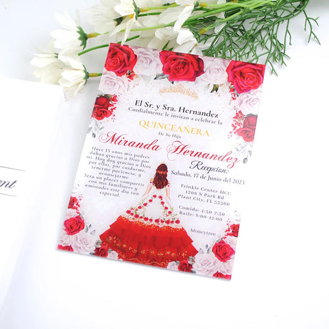 Quinceanera Party Aesthetic Birthday Invitation Cards