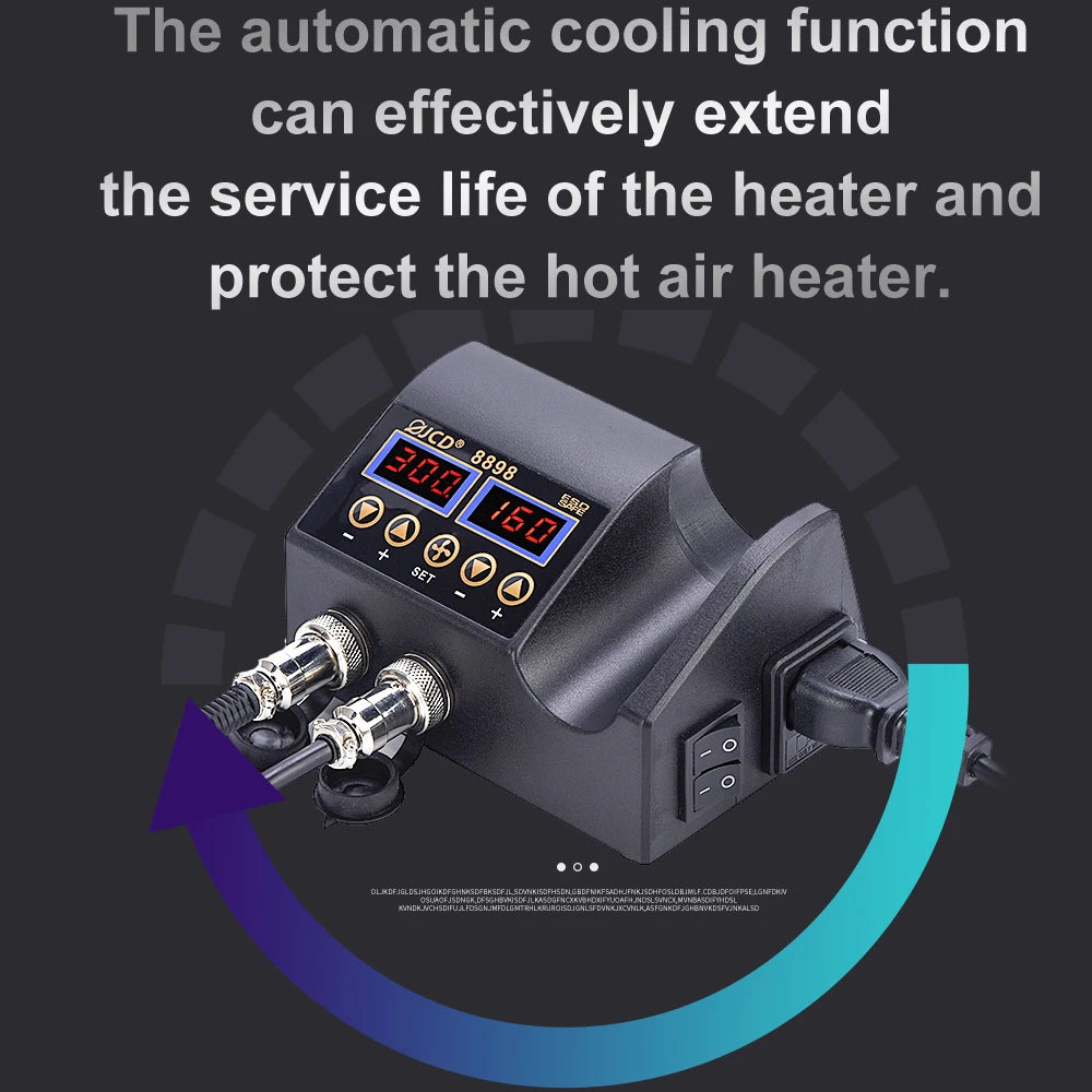 JCD 8898 750W Soldering Station 2 in 1 LCD Digital display Rework Welding Station Kit Soldering Iron Hot Air Repair Solder tools