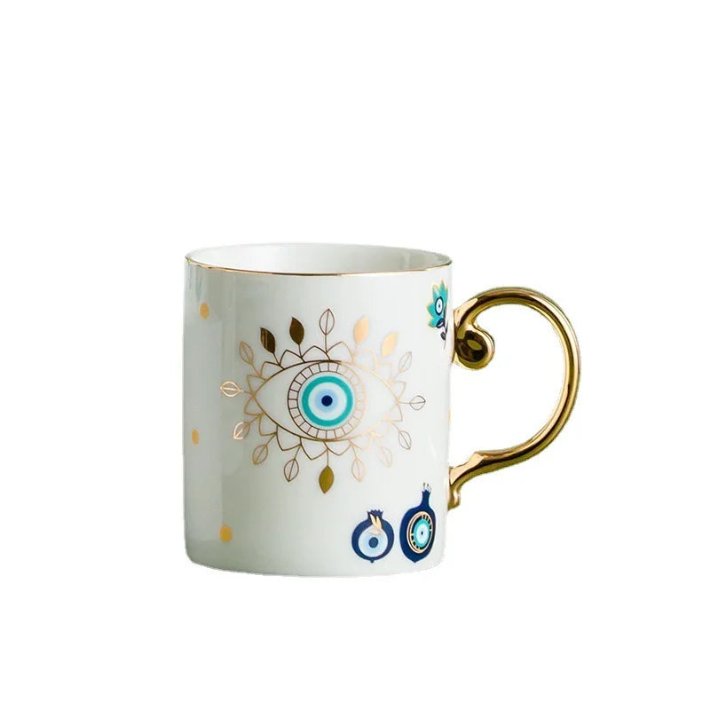 Blue Eye Coffee Cup Devil's Eye Turkish Ceramic Mug Home Breakfast Milk Novelty Cup Water Cup Afternoon Tea Cup Couples Gifts