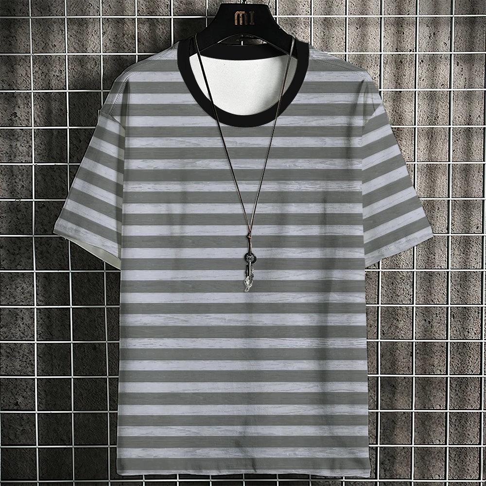 Men's T-shirt Stripe Pattern Classic Fashion