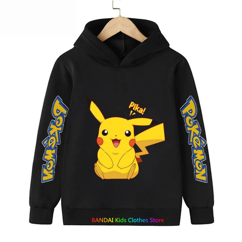 Pokemon Clothes Pikachu Children Autumn Hooded Sweater