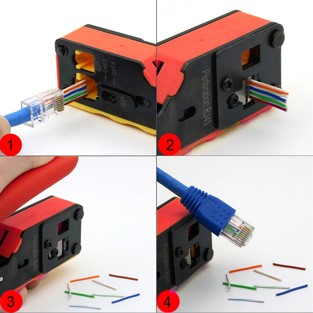 rj45 pliers crimper rg45 cat5 cat6 cat7 CAT8 pass through network crimping tool ethernet cable Stripper networking clamp clip