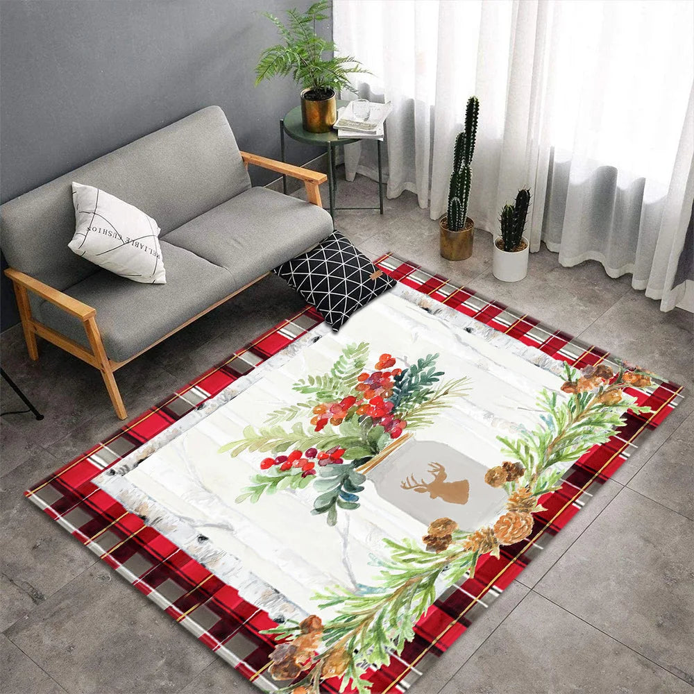 Christmas Carpet for Living Room Home Decoration Large Rugs Santa Claus Kids Room Children Bedroom Bedside Mats New Year Gifts