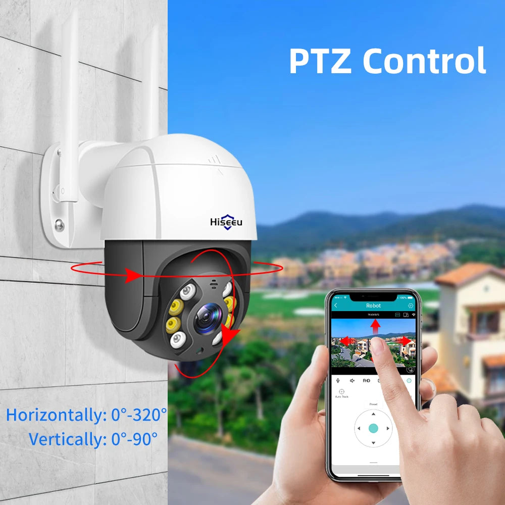 4K 8MP Smart Wifi PTZ Camera 5x Digital Zoom AI Human Detection